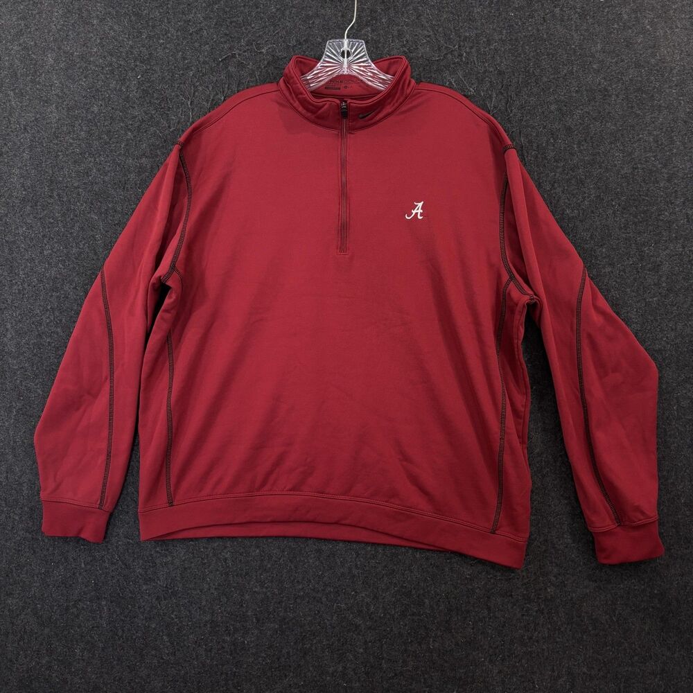Alabama Crimson Tide Sweatshirt Men's XL Red Golf Nike 1/4 Zip Pullover Fleece